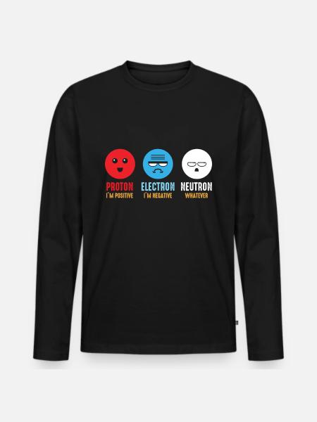 Science chemistry protons electrons neutrons - Men's Premium Organic Long Sleeve Shirt - black