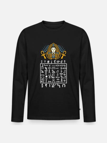 Egyptian symbols hieroglyphs Egypt pharaoh - Men's Premium Organic Long Sleeve Shirt - black