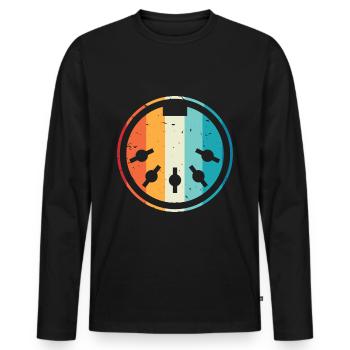 Synthétiseur de câble MIDI Musique électronique - T-shirt manches longues Premium bio Homme - noir - Devant - Nico (187cm)