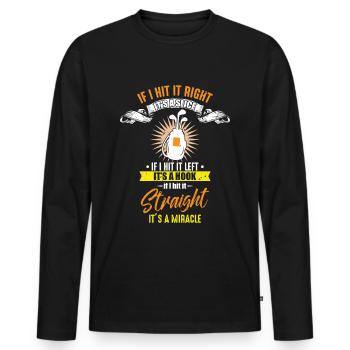 Golf Wunder Lustiger Club Golfspieler - Männer Premium Bio Langarmshirt - Schwarz - Vorne - Nico (187cm)