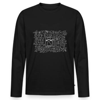 Schrodinger's cat box Funny Science Nerd P - Men's Premium Organic Long Sleeve Shirt - black - Front - Nico (187cm)