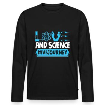 IVF warrior science day infertility - Men's Premium Organic Long Sleeve Shirt - black - Front - Nico (187cm)