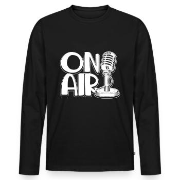 Mikrofon Podcast Blog On Air Radio Kommentator - Männer Premium Bio Langarmshirt - Schwarz - Vorne - Nico (187cm)