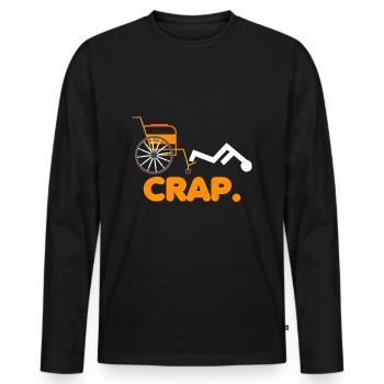 Funny handicapped joke handicap wheelchair - Men's Premium Organic Long Sleeve Shirt - black - Front - Nico (187cm)