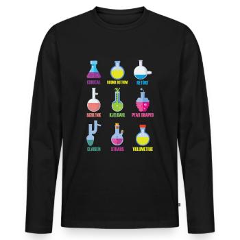 Laboratory flask chemistry chemist scientist - Men's Premium Organic Long Sleeve Shirt - black - Front - Nico (187cm)