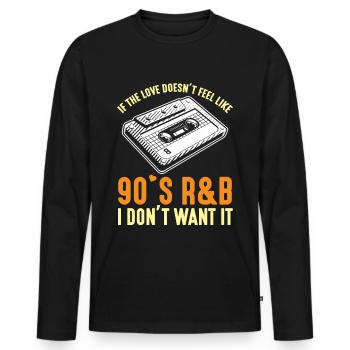 Cassette de musique R&B des années 90 90 ans de chansons - T-shirt manches longues Premium bio Homme - noir - Devant - Nico (187cm)