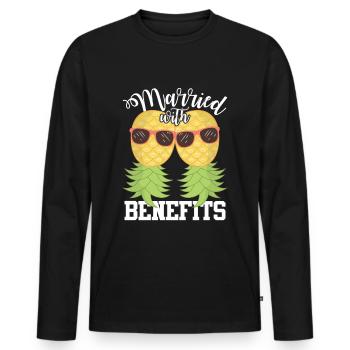 Lunettes de soleil ananas Marié Avantages Orgie - T-shirt manches longues Premium bio Homme - noir - Devant - Nico (187cm)