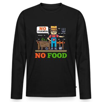 Landwirtschaft Bewusstsein Vieh Züchter Bauer - Männer Premium Bio Langarmshirt - Schwarz - Vorne - Nico (187cm)