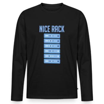 Administrateur de réseau informatique Serveur informatique - T-shirt manches longues Premium bio Homme - noir - Devant - Nico (187cm)