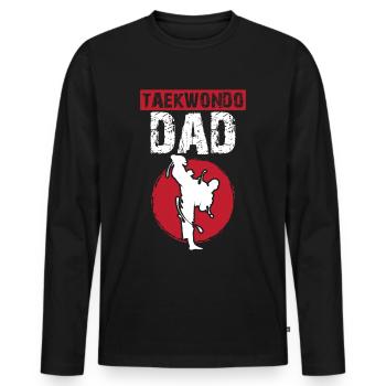 Tae Kwon Do Dad black belt fighter combat sport - Men's Premium Organic Long Sleeve Shirt - black - Front - Nico (187cm)