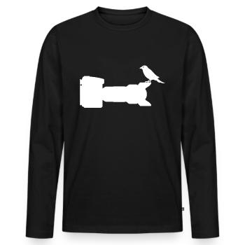 Bird photography photography camera photographer - Men's Premium Organic Long Sleeve Shirt - black - Front - Nico (187cm)