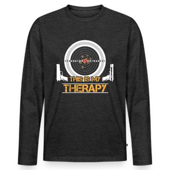 Shooting range for weapons sniper target - Men's Premium Organic Long Sleeve Shirt - heather anthracite - Front - Nico (187cm)
