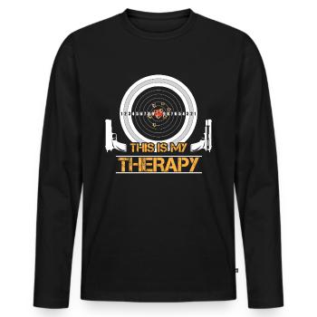 Schießstand für Waffen Scharfschütze Zielscheibe - Männer Premium Bio Langarmshirt - Schwarz - Vorne - Nico (187cm)