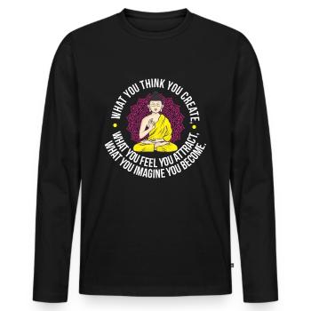 Spiritual Buddha Yoga Buddhism attraction - Men's Premium Organic Long Sleeve Shirt - black - Front - Nico (187cm)