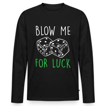 Jeu de dés jeu de société jeu de dés - T-shirt manches longues Premium bio Homme - noir - Devant - Nico (187cm)