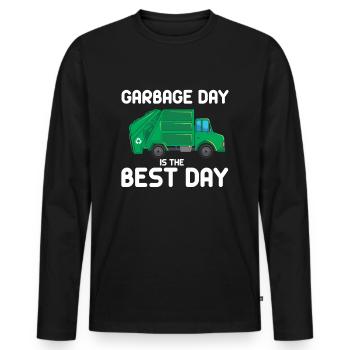 Mülltag Müllwagen Abfall Lastwagen Müllabfuhr - Männer Premium Bio Langarmshirt - Schwarz - Vorne - Nico (187cm)