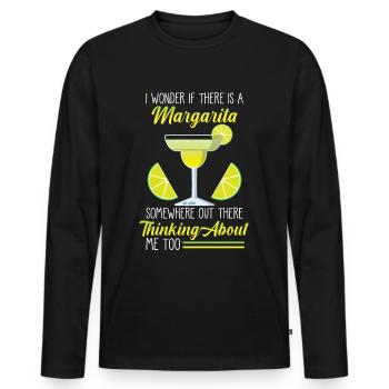 Urkomische Margarita Tequila Lustiger Alkoholkonsu - Männer Premium Bio Langarmshirt - Schwarz - Vorne - Nico (187cm)