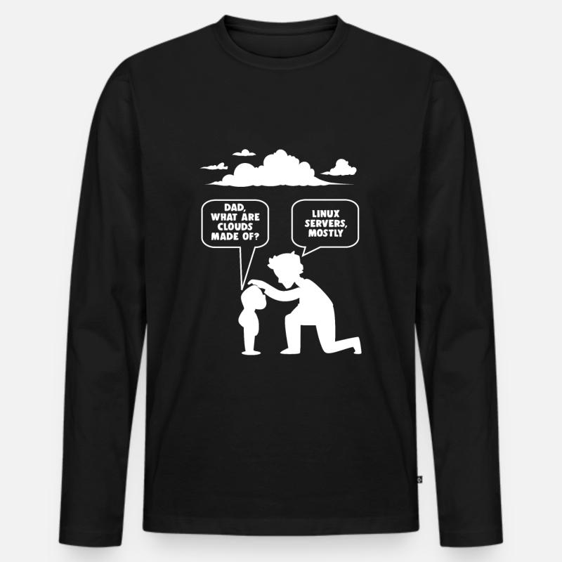 Linux software developer computer programmer - Men's Premium Organic Long Sleeve Shirt - black