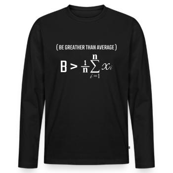 Mathematische Formel Durchschnitt Mathe lustig - Männer Premium Bio Langarmshirt - Schwarz - Vorne - Nico (187cm)