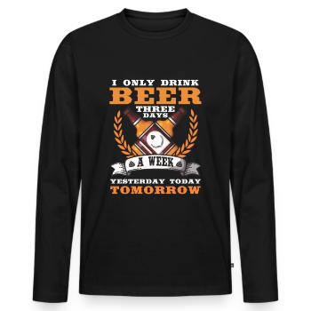 Lustiger Biertrinker süchtig Party Garten Alkohol - Männer Premium Bio Langarmshirt - Schwarz - Vorne - Nico (187cm)