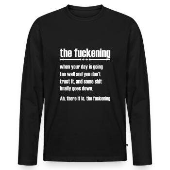 La putain de sarcasme cite sarcasme baise - T-shirt manches longues Premium bio Homme - noir - Devant - Nico (187cm)