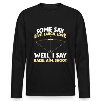 Funny archer target archery - Men's Premium Organic Long Sleeve Shirt - black - Front - Nico (187cm)