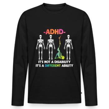 ADHD No disability special abilities - Men's Premium Organic Long Sleeve Shirt - black - Front - Nico (187cm)