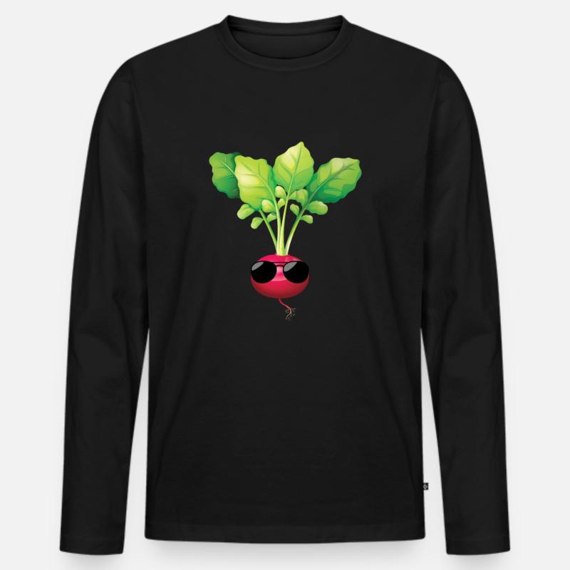Radieschen Sonnenbrille Gartenarbeit Gärtner - Männer Premium Bio Langarmshirt - Schwarz