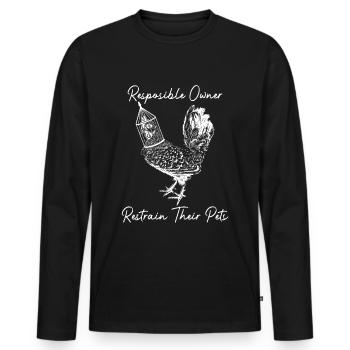 BDSM Ehemann Hahn Käfig Männliche Keuschheit - Männer Premium Bio Langarmshirt - Schwarz - Vorne - Nico (187cm)