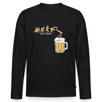 Bier Woche Durstiger Freitag Alkohol Wochenende - Männer Premium Bio Langarmshirt - Schwarz - Vorne - Nico (187cm)