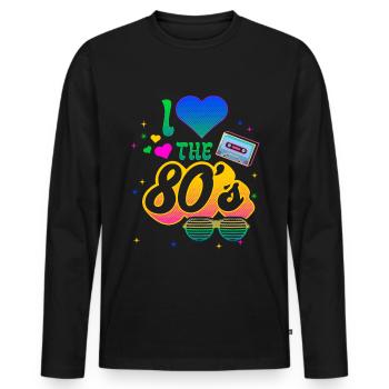Love the eighties sunglasses cassette - Men's Premium Organic Long Sleeve Shirt - black - Front - Nico (187cm)
