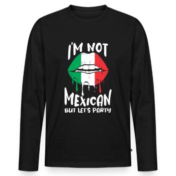 Cinco De Mayo Party Baiser mexicain lèvres - T-shirt manches longues Premium bio Homme - noir - Devant - Nico (187cm)