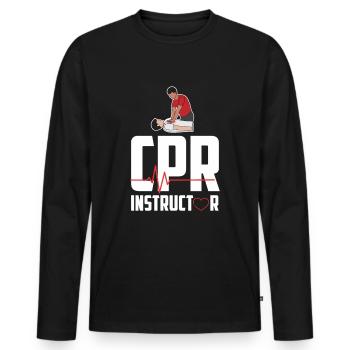 Zertifizierter Erste Hilfe Ausbilder Ambulanz - Männer Premium Bio Langarmshirt - Schwarz - Vorne - Nico (187cm)