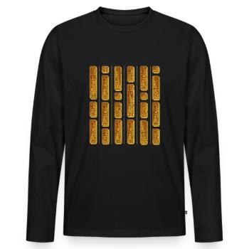 Egyptian hieroglyphics characters archeology - Men's Premium Organic Long Sleeve Shirt - black - Front - Nico (187cm)