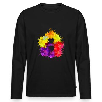 Colorful semicolon mental health awareness - Men's Premium Organic Long Sleeve Shirt - black - Front - Nico (187cm)