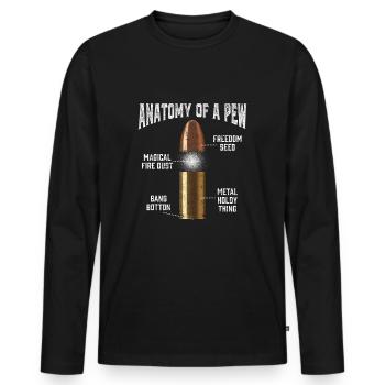 Munitions Pew Anatomy Pistolet à cartouche drôle - T-shirt manches longues Premium bio Homme - noir - Devant - Nico (187cm)