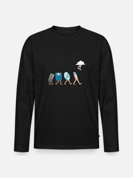 Computer Engineering Software Diskette USB Wolke - Männer Premium Bio Langarmshirt - Schwarz