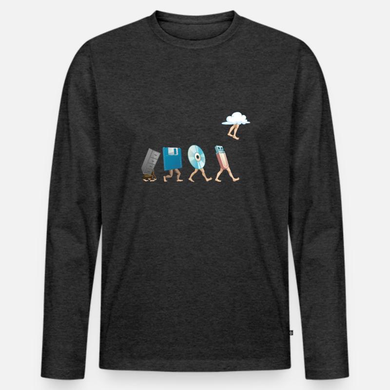 Computer engineering software floppy disk USB cloud Men's Premium Organic Long Sleeve Shirt