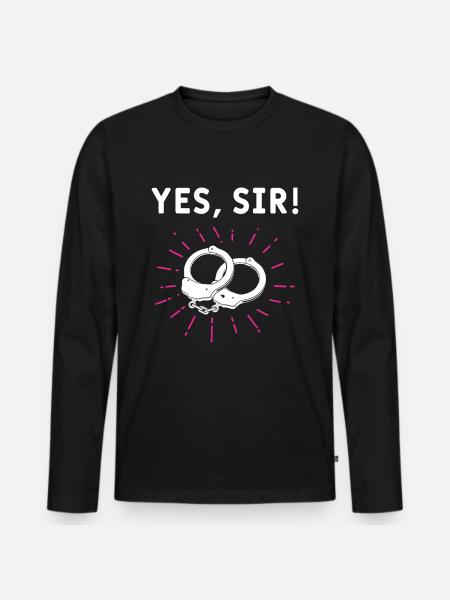 Submissive Naughty Woman Handcuffed Perverted - Men's Premium Organic Long Sleeve Shirt - black