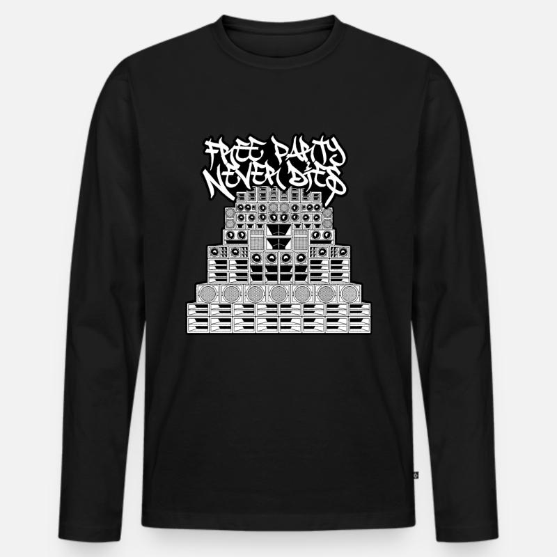 Freie Partei stirbt nie - Männer Premium Bio Langarmshirt - Schwarz