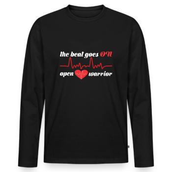 Bypass Genesung nach Operation am Herzen - Männer Premium Bio Langarmshirt - Schwarz - Vorne - Nico (187cm)