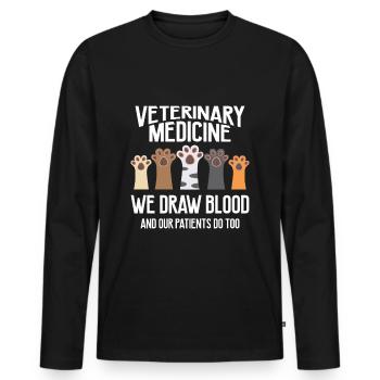 Veterinärmedizin Veterinärtechnik Tierrettung - Männer Premium Bio Langarmshirt - Schwarz - Vorne - Nico (187cm)
