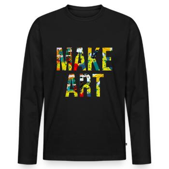 Colorful Art Painting Artist Art Creative - Men's Premium Organic Long Sleeve Shirt - black - Front - Nico (187cm)
