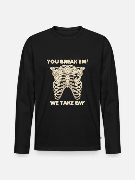 Funny radiology x-ray skeleton radiologist - Men's Premium Organic Long Sleeve Shirt - black