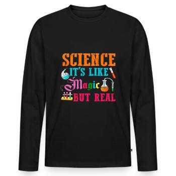 Science magic future chemistry student - Men's Premium Organic Long Sleeve Shirt - black - Front - Nico (187cm)