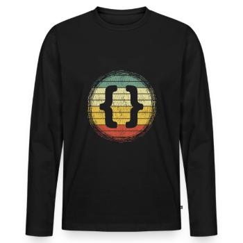 Développeur Web Programmeur CSS code HTML - T-shirt manches longues Premium bio Homme - noir - Devant - Nico (187cm)