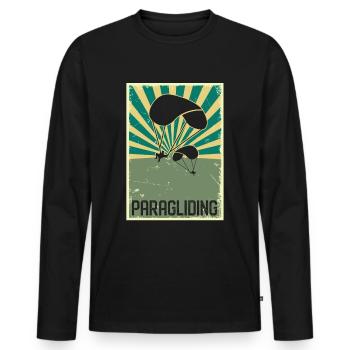 Paraglider aerobatics hobby paraglider - Men's Premium Organic Long Sleeve Shirt - black - Front - Nico (187cm)