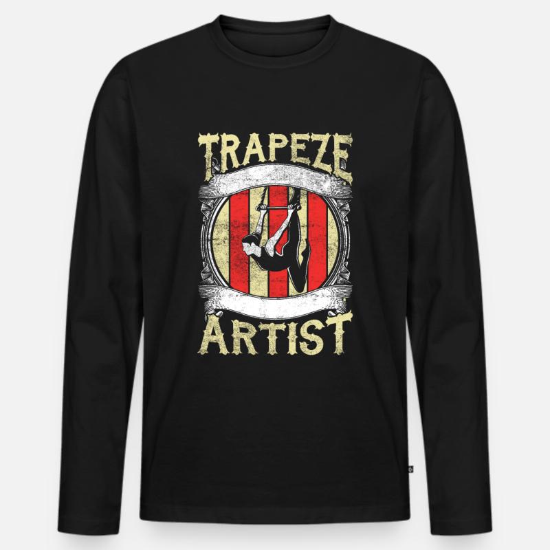 Trapez Luftakrobatik Frau Turnerin - Männer Premium Bio Langarmshirt - Schwarz