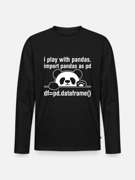 Python Programmierer IT Nerd Panda Programmierung - Männer Premium Bio Langarmshirt - Schwarz