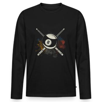 Colorful Billiard Pool Eight Ball Billiard - Men's Premium Organic Long Sleeve Shirt - black - Front - Nico (187cm)